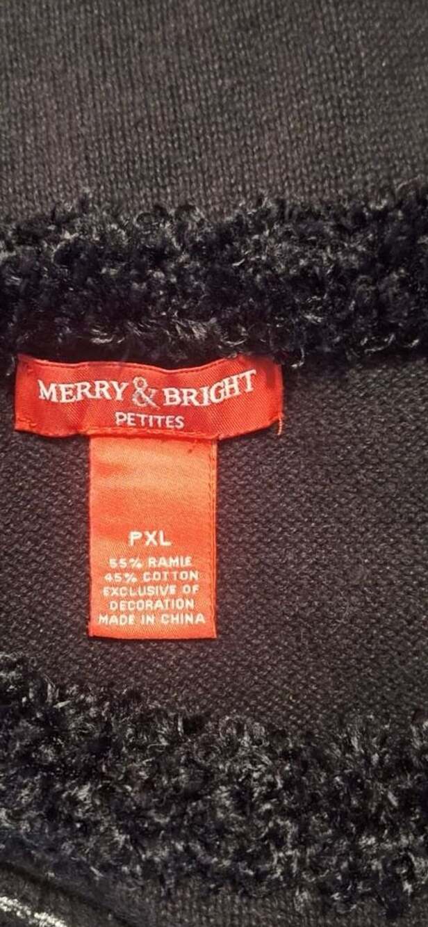 VTG Merry & Bright Christmas Sweater Petite XL Jewelry Purses, Gifts, - Picture 10 of 10